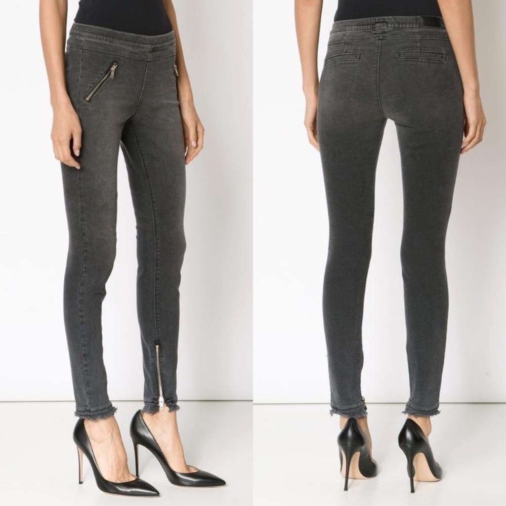 RtA Road to Awe Mila Pull On Jeans Jeggings Zippers Stretch Womens Small